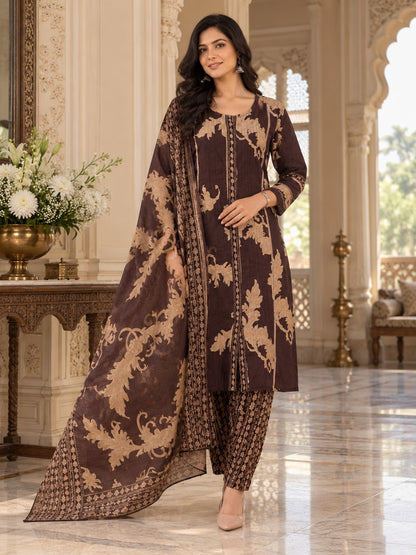 NAZAKAT cotton kurta set with pants & dupatta