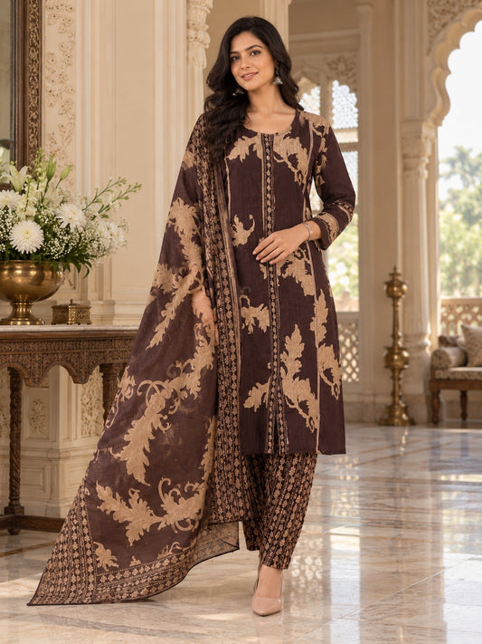 NAZAKAT cotton kurta set with pants & dupatta