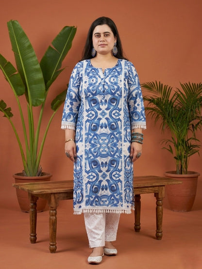 Airy Cotton kurti for women Indigo