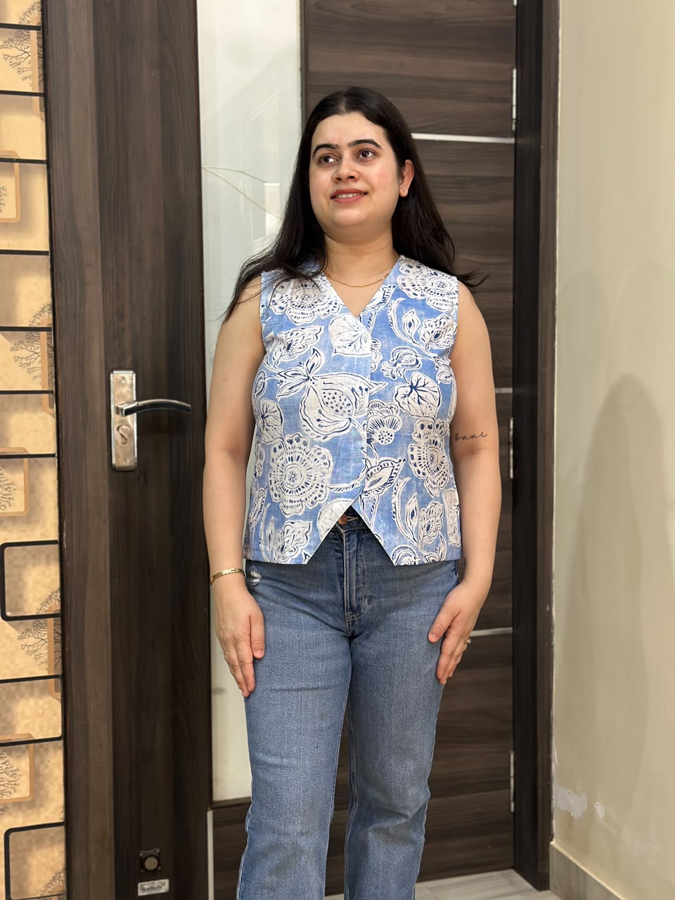 Short Cotton tunics for women Sky Blue