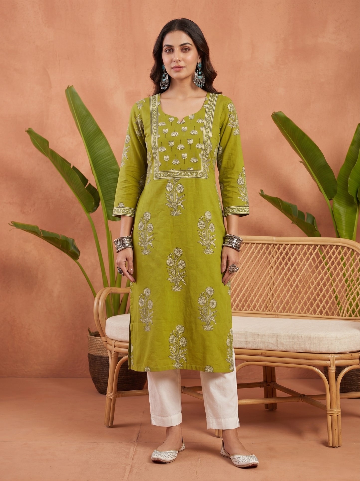 Gulmohar Cotton kurti for women floral
