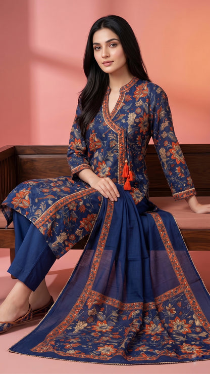 Jasmine Cotton kurta Set with dupatta