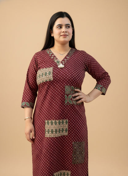 Airy Cotton kurti for women with patchwork