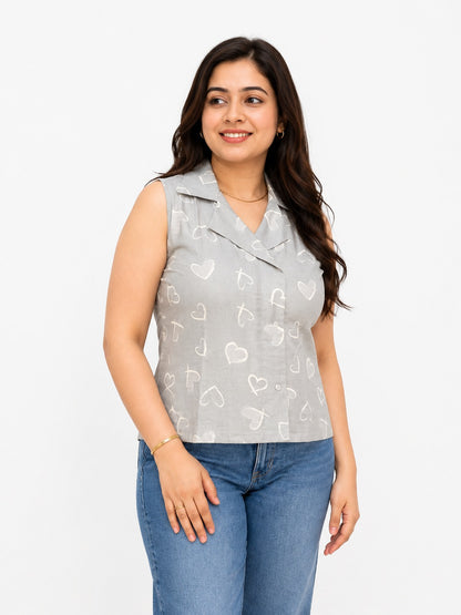 Short Cotton tunics for women Grey