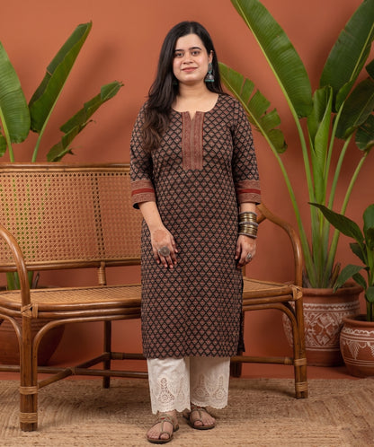 Airy Cotton Kurti for women black