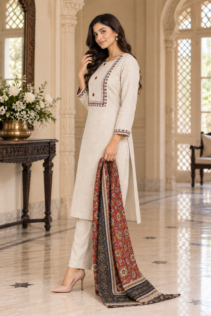 NAZAKAT cotton kurta set with pants & dupatta