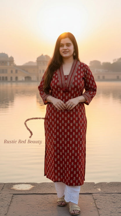 Airy Cotton Kurti Bagru