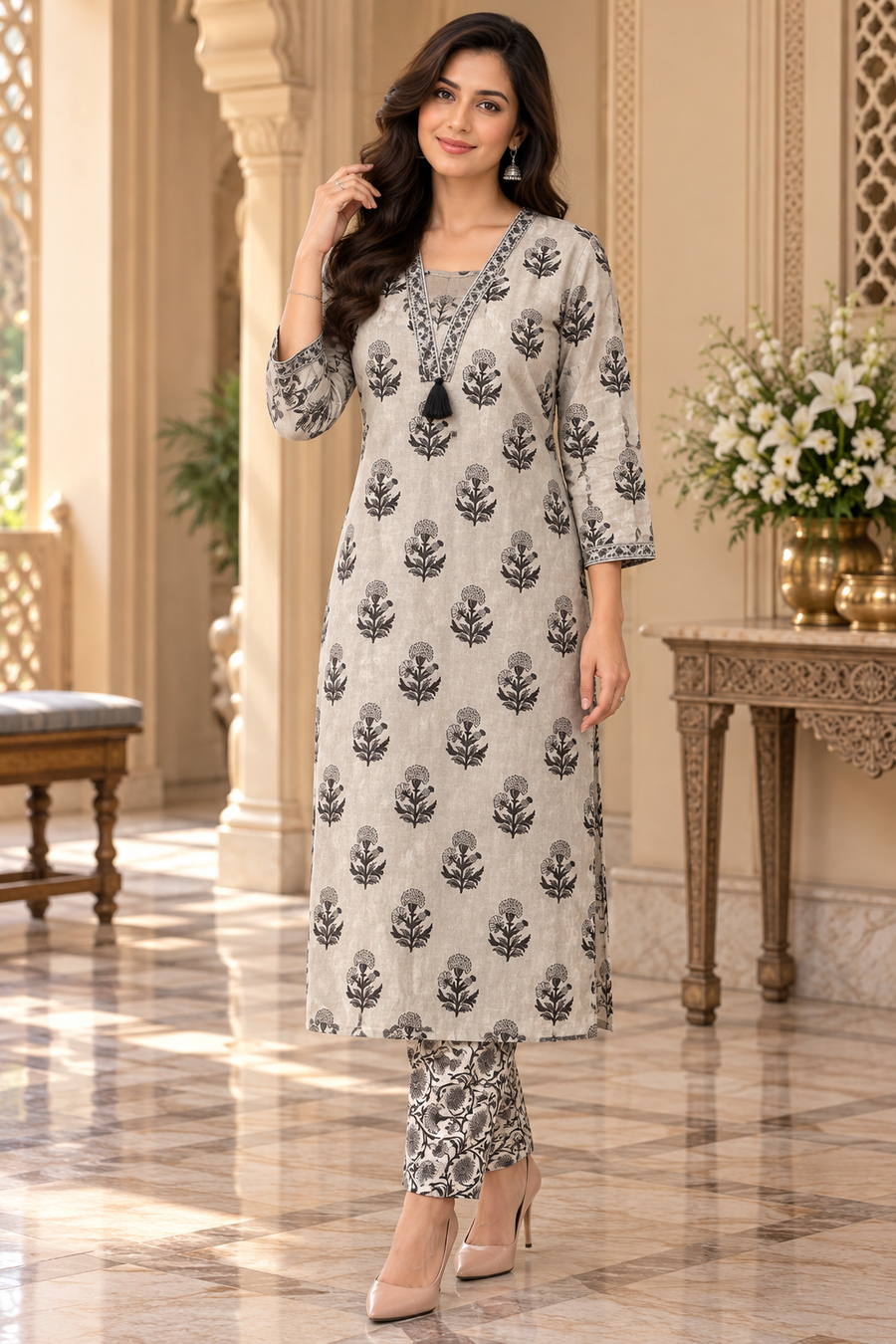 Ruhani Cotton kurta set for women dabu