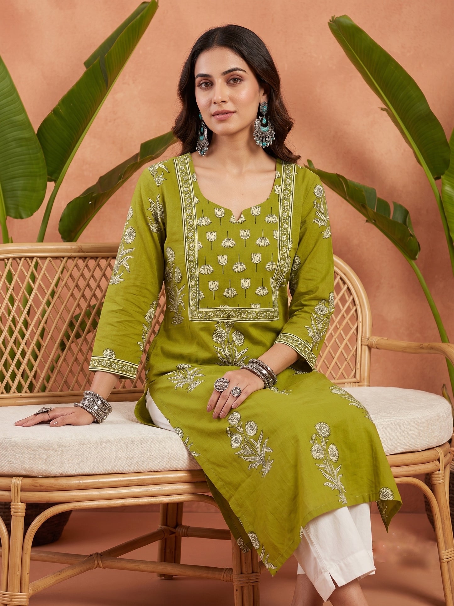 Gulmohar Cotton kurti for women floral