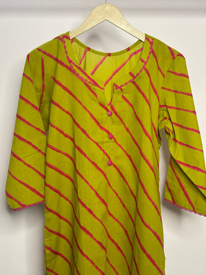 Leheriya cotton Kurta plazo set