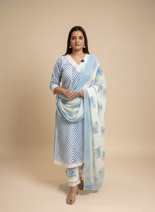 Kiara Cotton kurta Set with dupatta