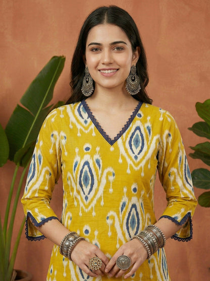 Airy Cotton kurti for women ikkat