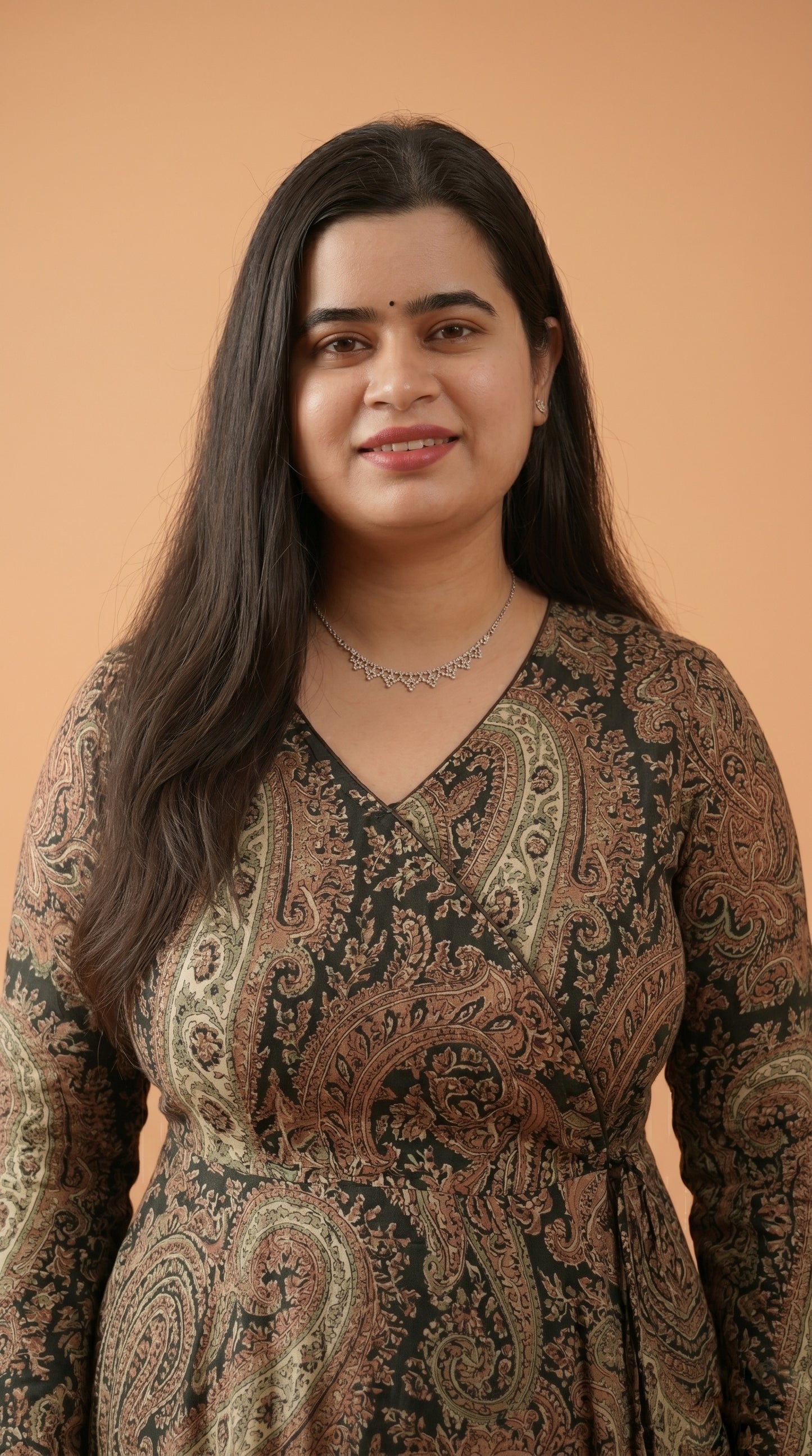 Anarkali cotton kalamkari kurti for perfect for office & daily wear - Black