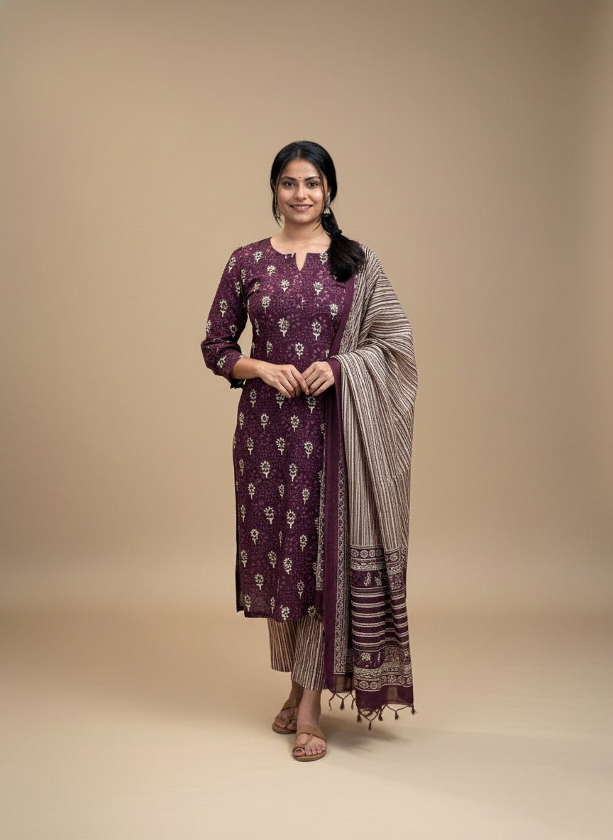 Printed Cotton Suit