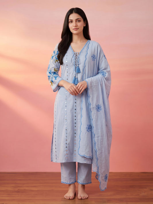 Jasmine Cotton kurta Set with dupatta