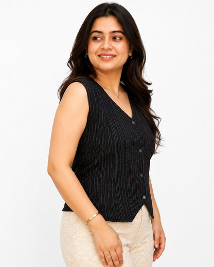 Short Cotton tunics for women Black
