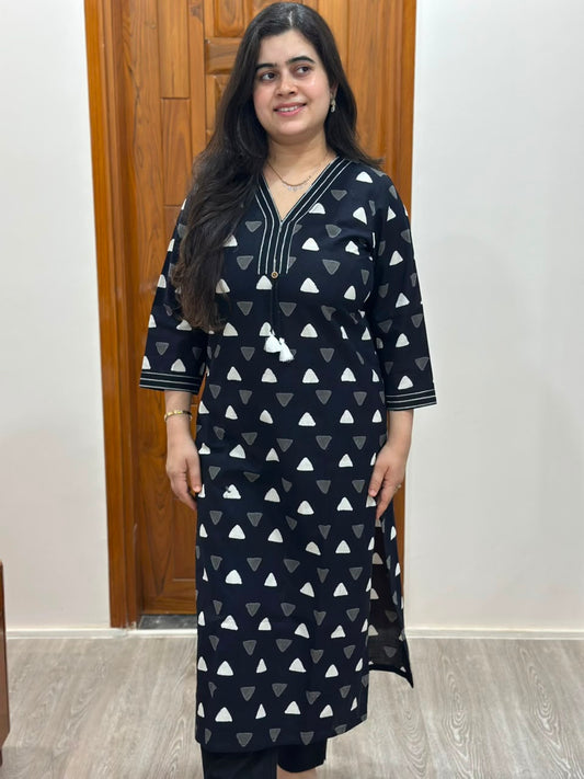 Gulmohar Handblock print ajrakh Cotton kurta