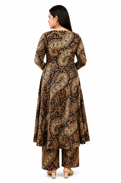 Gulzar kalamkari cotton kurta set black