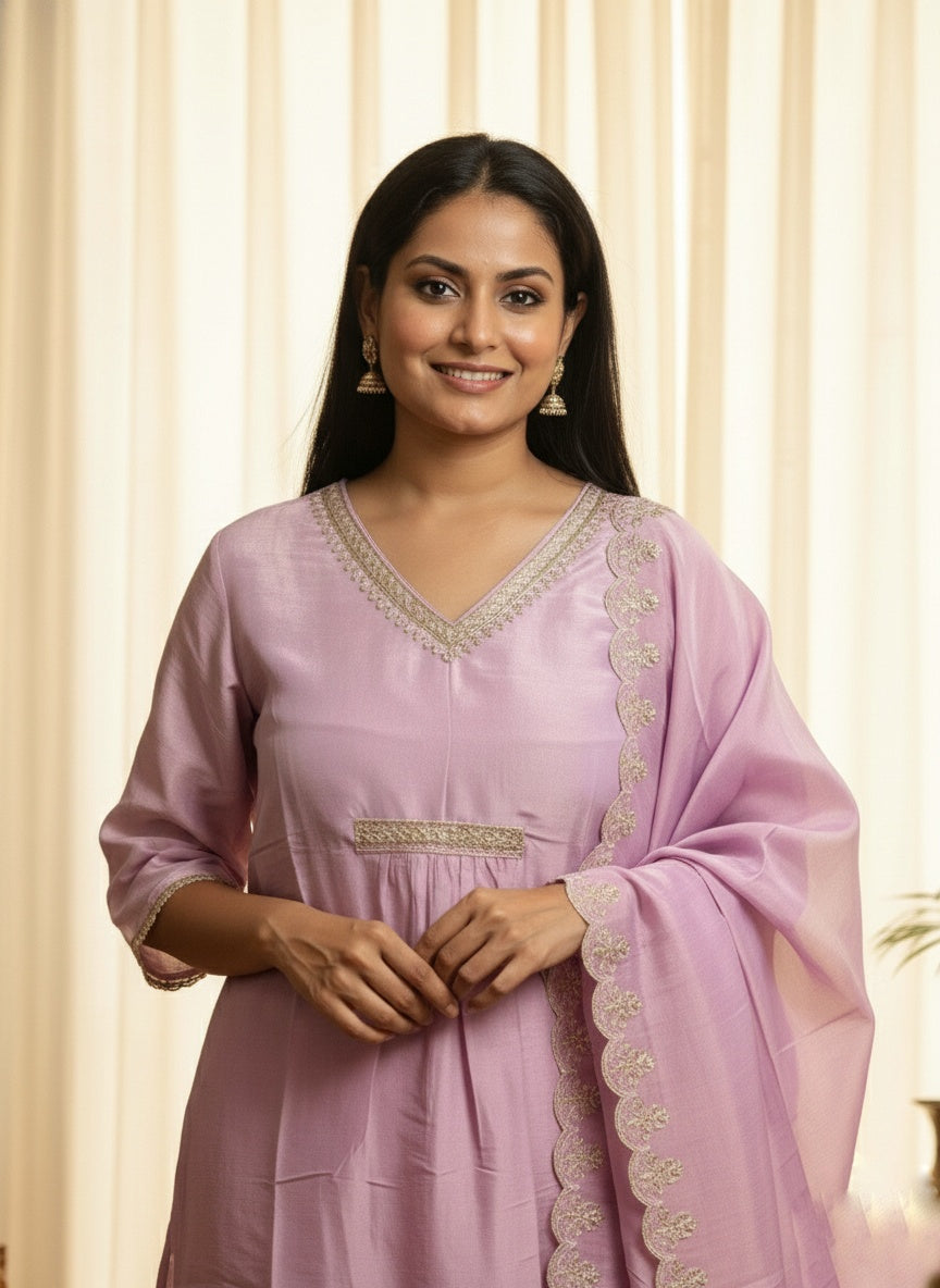 Viscose Shimmer Silk suit For Women