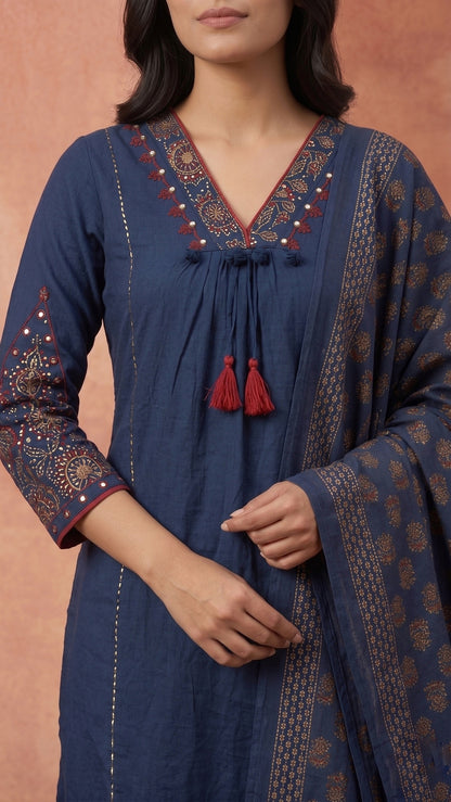 Jasmine Cotton kurta Set with dupatta