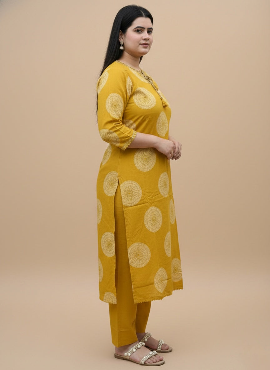 Kiara Cotton Kurta Patch Embroidery Work Kurti Pant And Dupatta