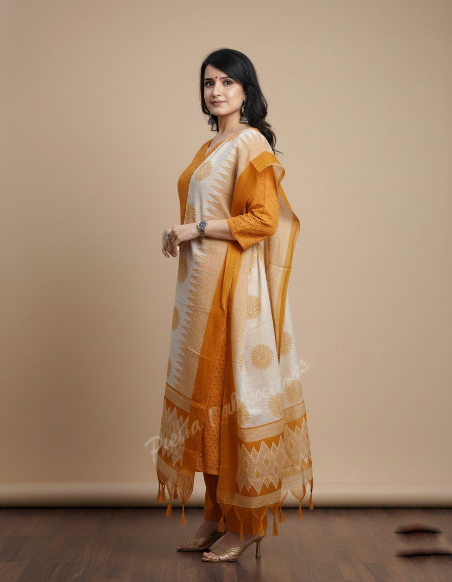 Cotton Chikankari kurta Set