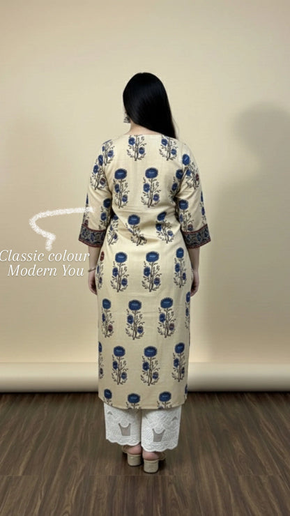 Airy Cotton Kurti for women blue
