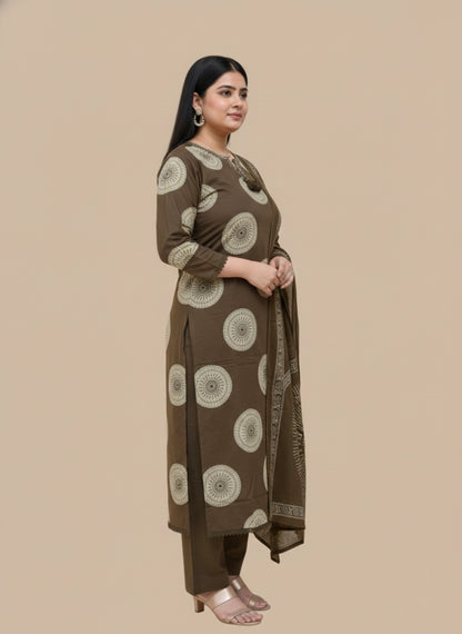 Kiara Cotton Kurta Patch Embroidery Work Kurti Pant And Dupatta