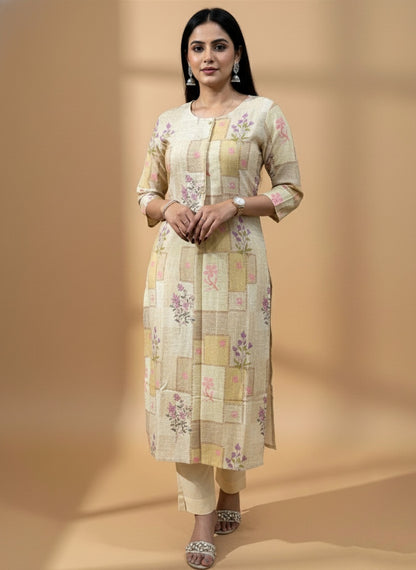 linen cotton kurta set