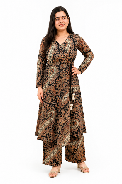 Gulzar kalamkari cotton kurta set black