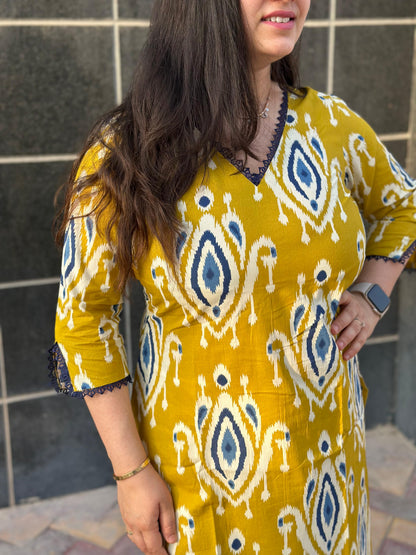 Airy Cotton kurti for women ikkat