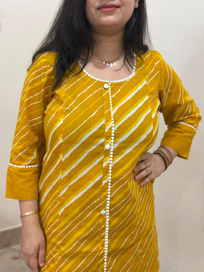 Gulzar lehriya cord set Mustard