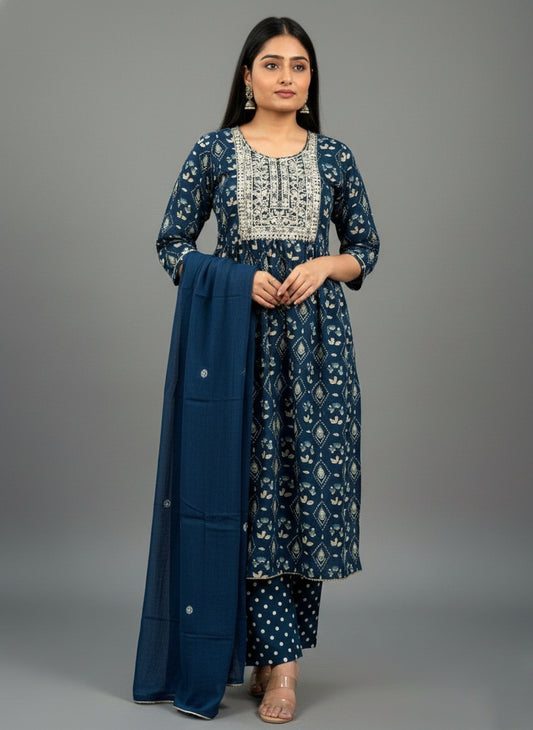 Indigo Cotton Suit