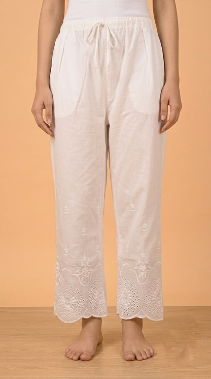 Cotton chikankari hakuba pants