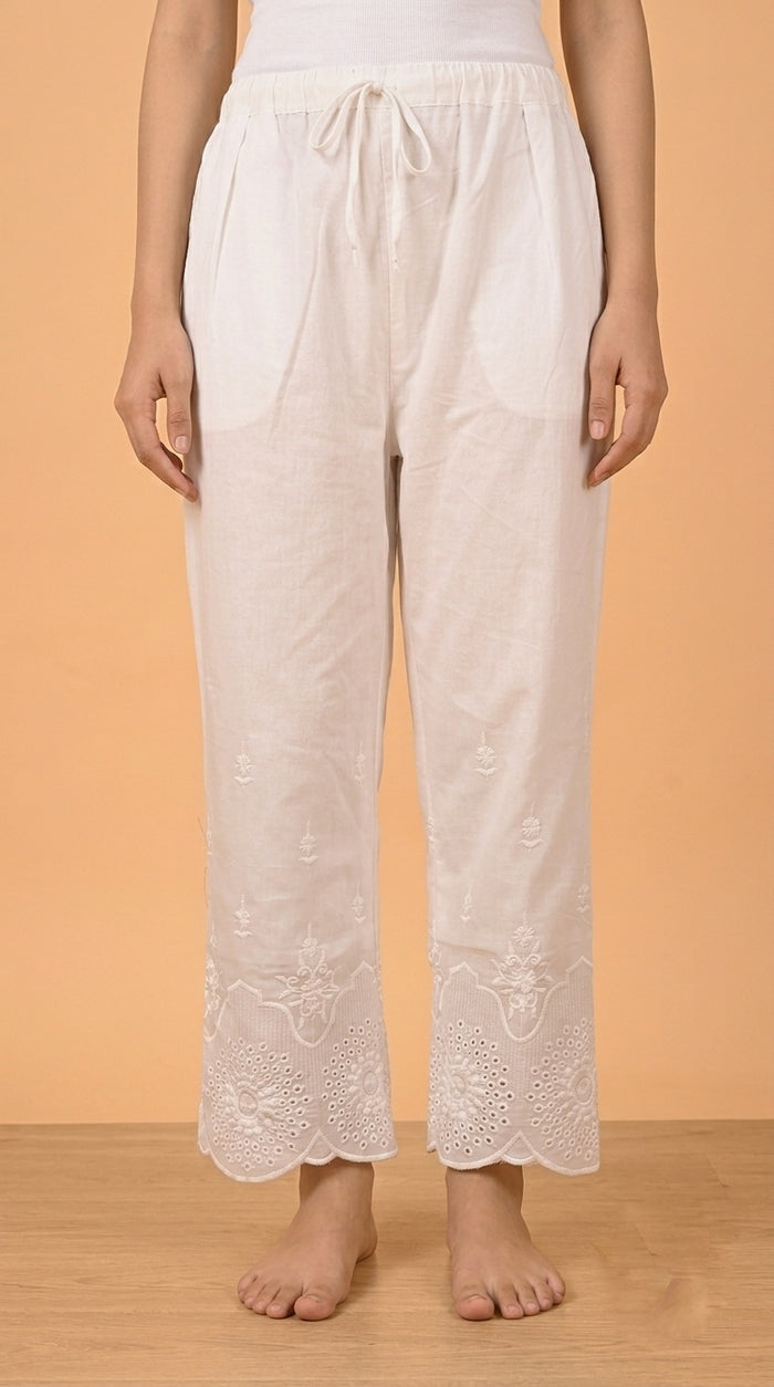 Cotton chikankari hakuba pants