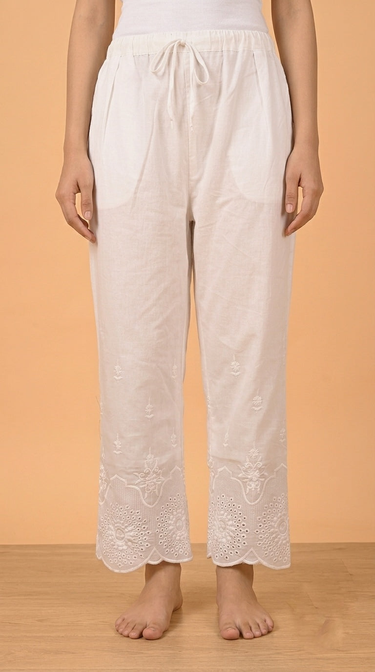 Cotton chikankari hakuba pants