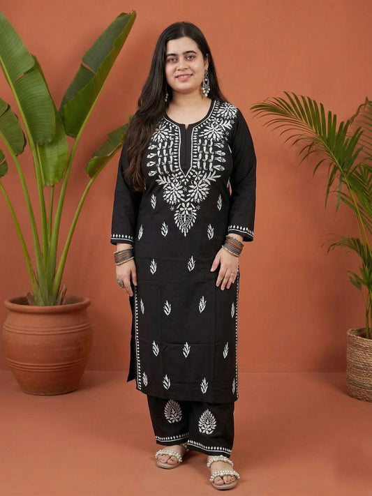Modal chikankari kurta Set