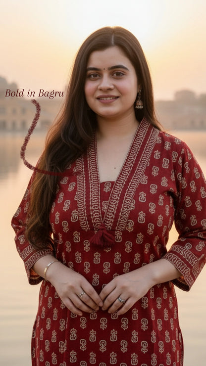 Airy Cotton Kurti Bagru