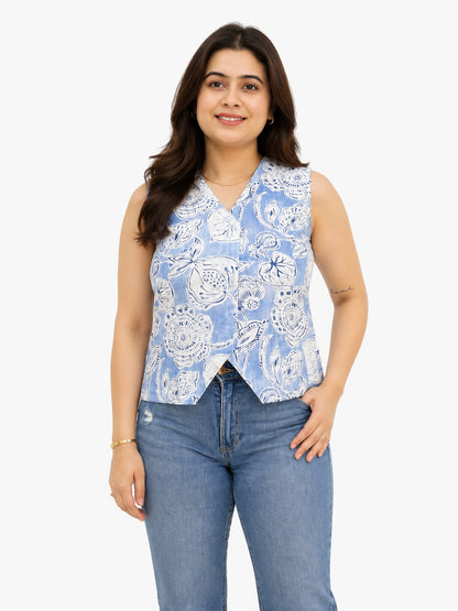 Short Cotton tunics for women Sky Blue