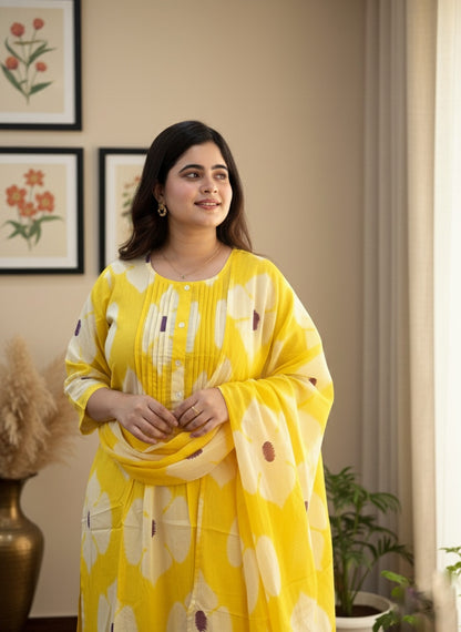 Floral Cotton Kurta Set for Women