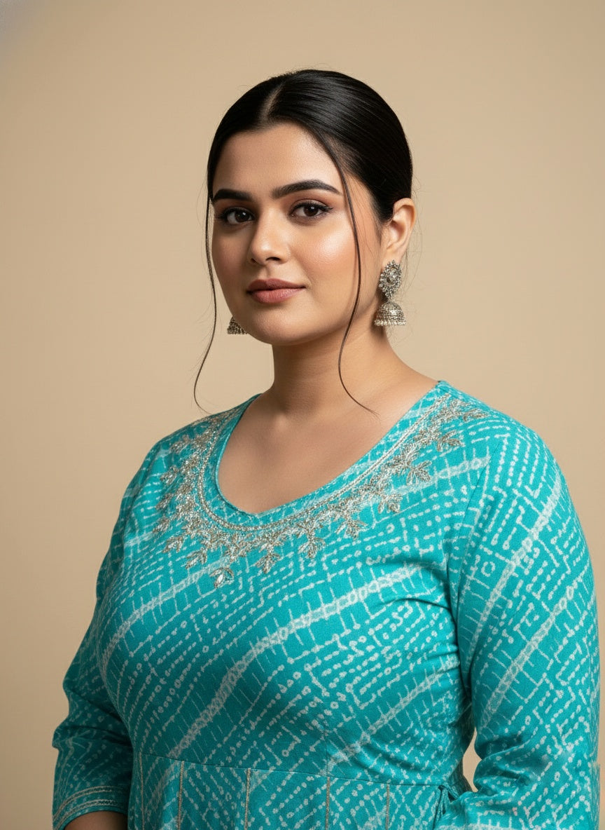 lehriya cotton gown