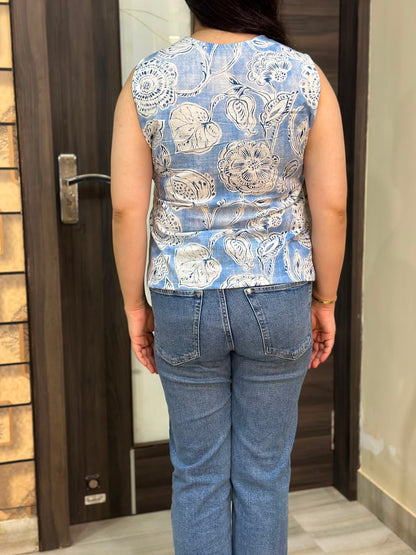 Short Cotton tunics for women Sky Blue