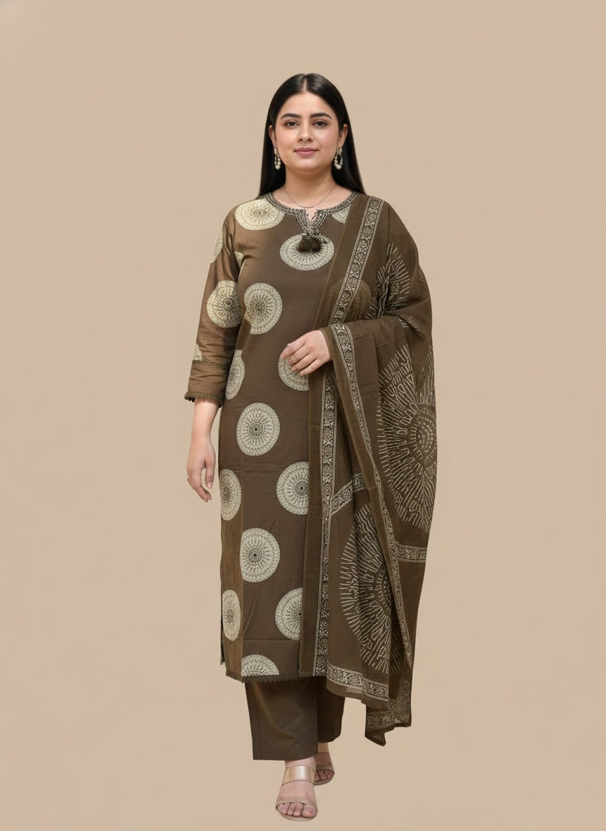 Kiara Cotton Kurta Patch Embroidery Work Kurti Pant And Dupatta