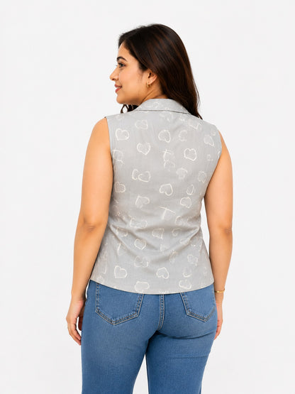 Short Cotton tunics for women Grey