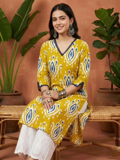 Airy Cotton kurti for women ikkat