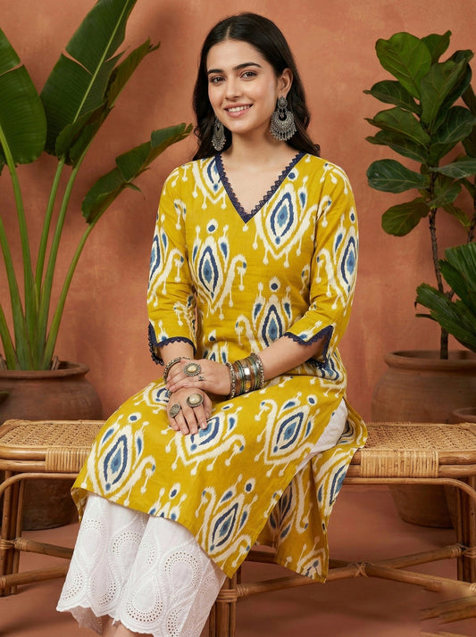 Airy Cotton kurti for women ikkat