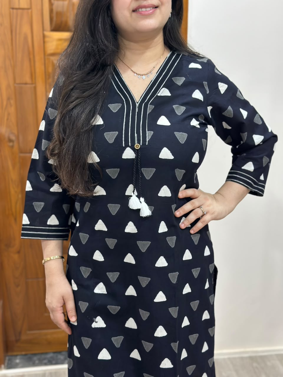 Gulmohar Handblock print ajrakh Cotton kurta