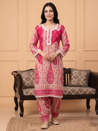 Jasmine Farshi Salwar Suit Kalamkari