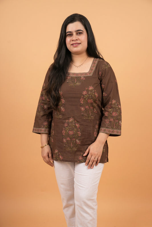 Jasmine short kurti Brown