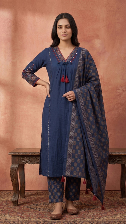Jasmine Cotton kurta Set with dupatta